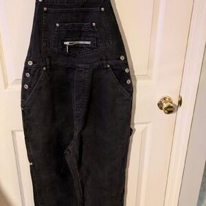 Vtg women's No Escuses carpenter blk denim overalls size medium